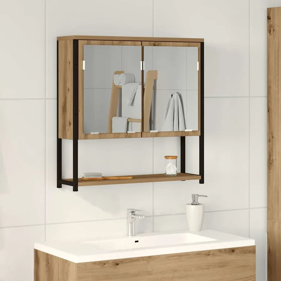 Armoire Miroir Chêne artisanal 60 x 16 x 60 cm