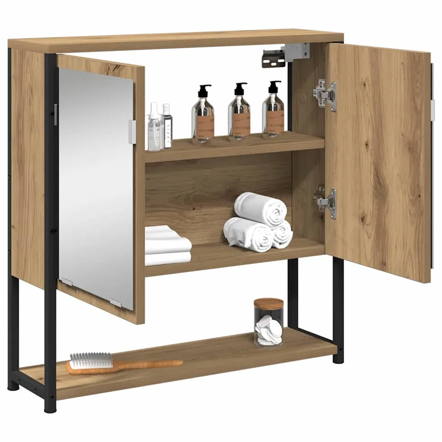 Armoire Miroir Chêne artisanal 60 x 16 x 60 cm - 3