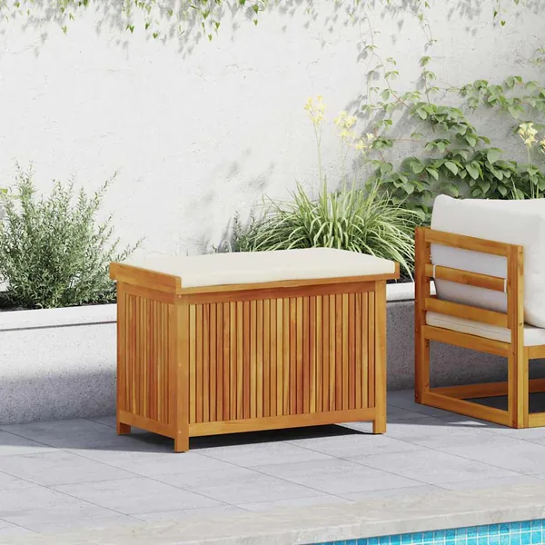 Boîte à coussins d'extérieur 90x50x60,5 cm bois massif d'acacia