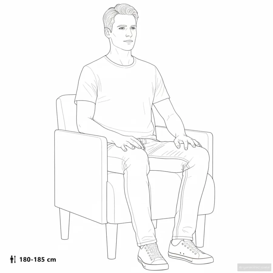 Fauteuil canapé avec accoudoirs 55 cm en lin - 9