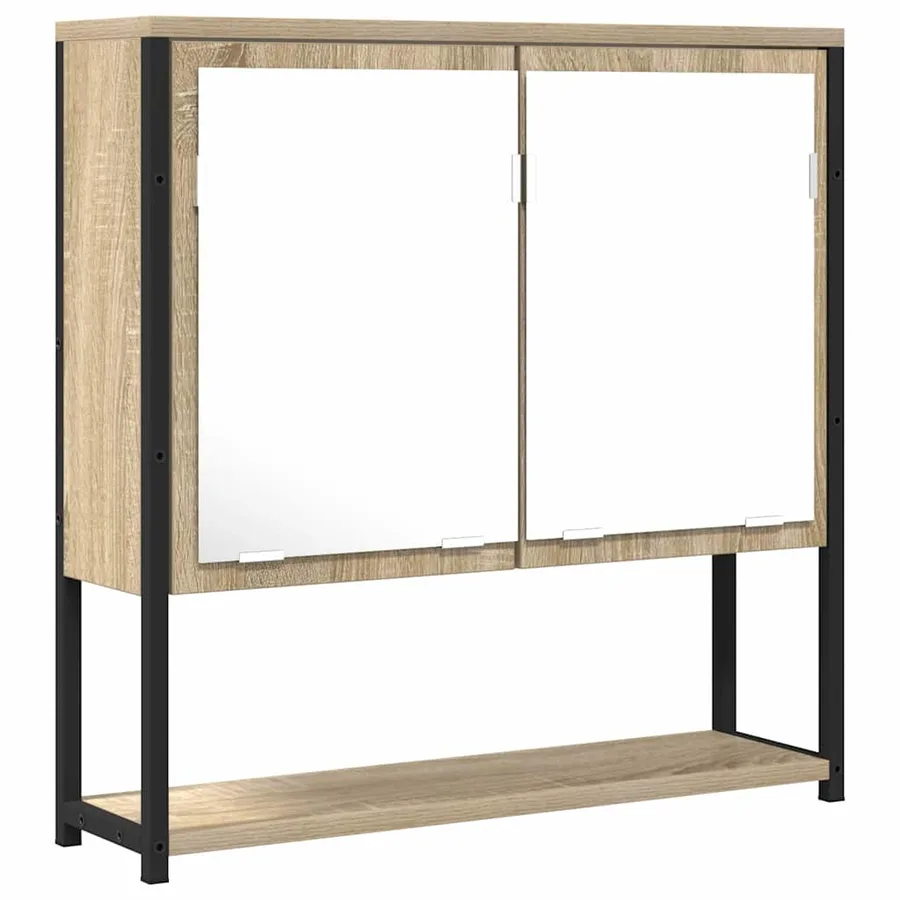 Miroir de salle de bain avec étagère Beige 60 x 16 x 60 cm - 2