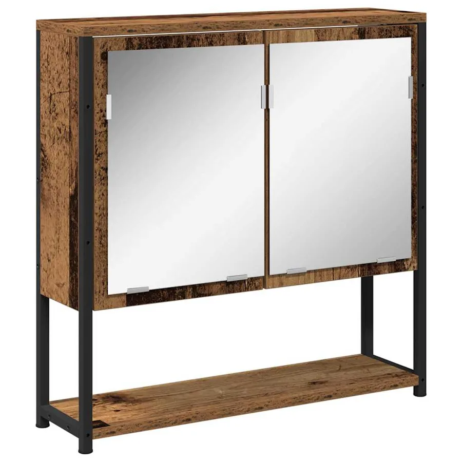 Ensemble de mobilier de salle de bain 4 pcs Bois Ancien - 5