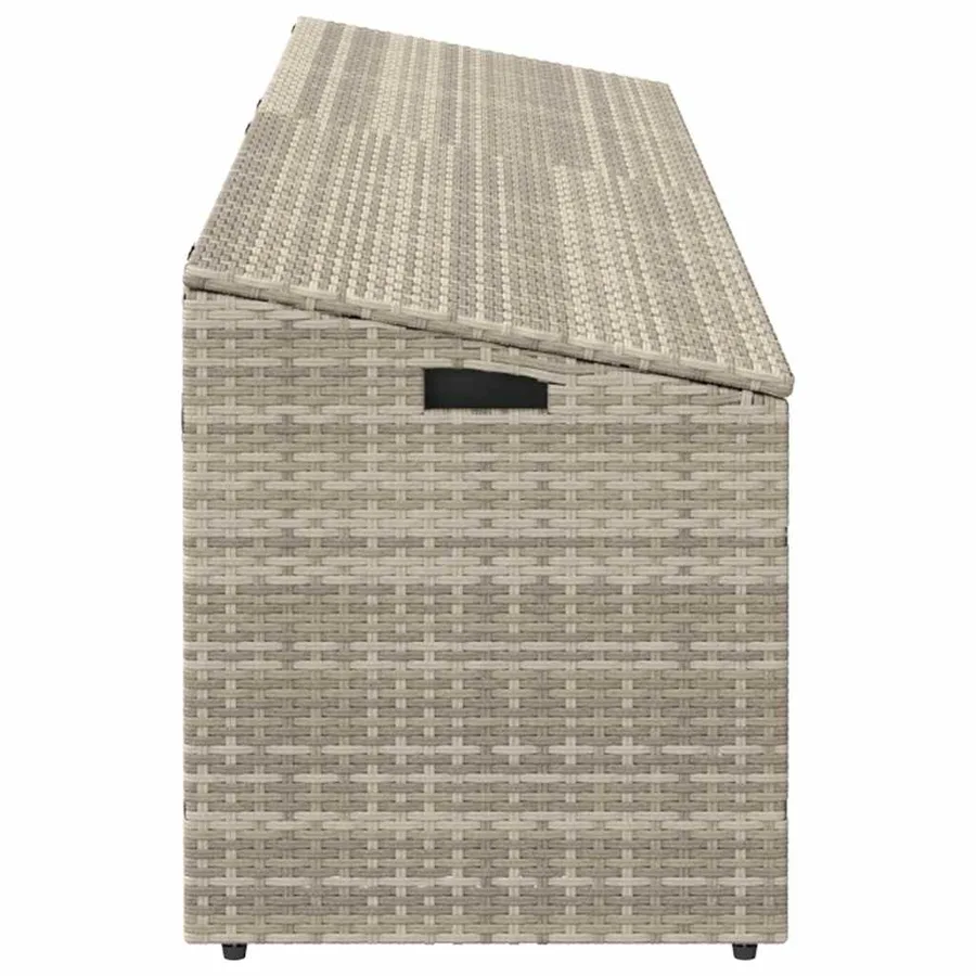 Boîte de rangement de jardin gris clair 220x50x58 cm rotin - 5