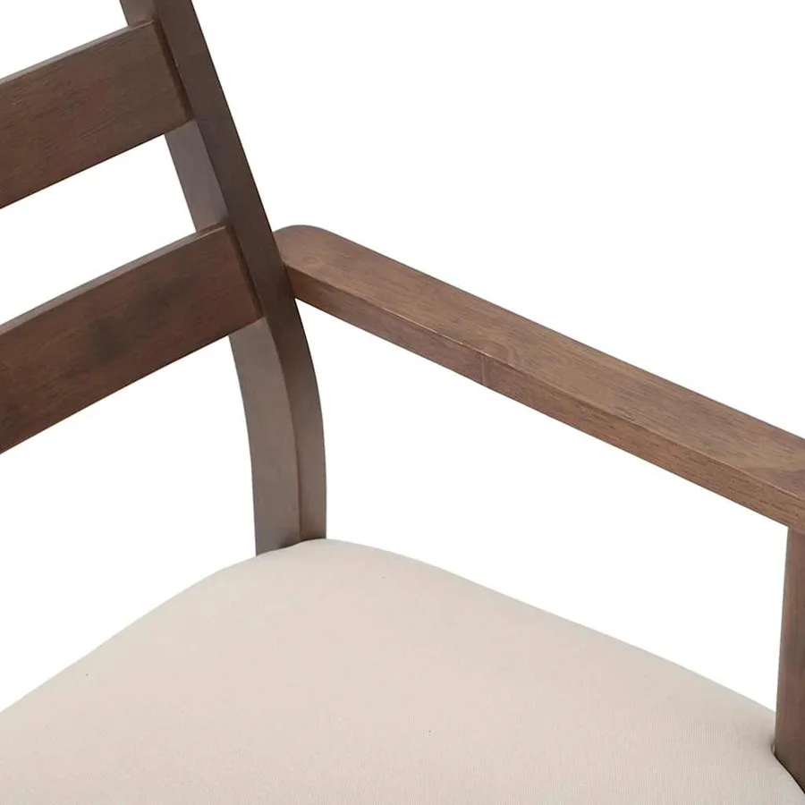 Chaises de salle à manger avec coussins (2 pcs) bois massif marron caoutchouc - 8