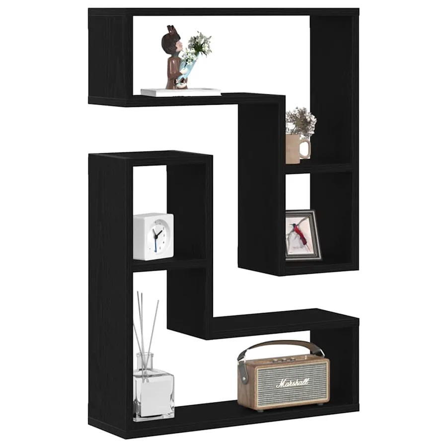 Étagère Murale avec étagère 2 pcs Chêne noir 50 x 15 x 85 cm - 3