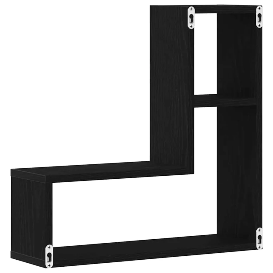 Étagère Murale avec étagère 2 pcs Chêne noir 50 x 15 x 85 cm - 5