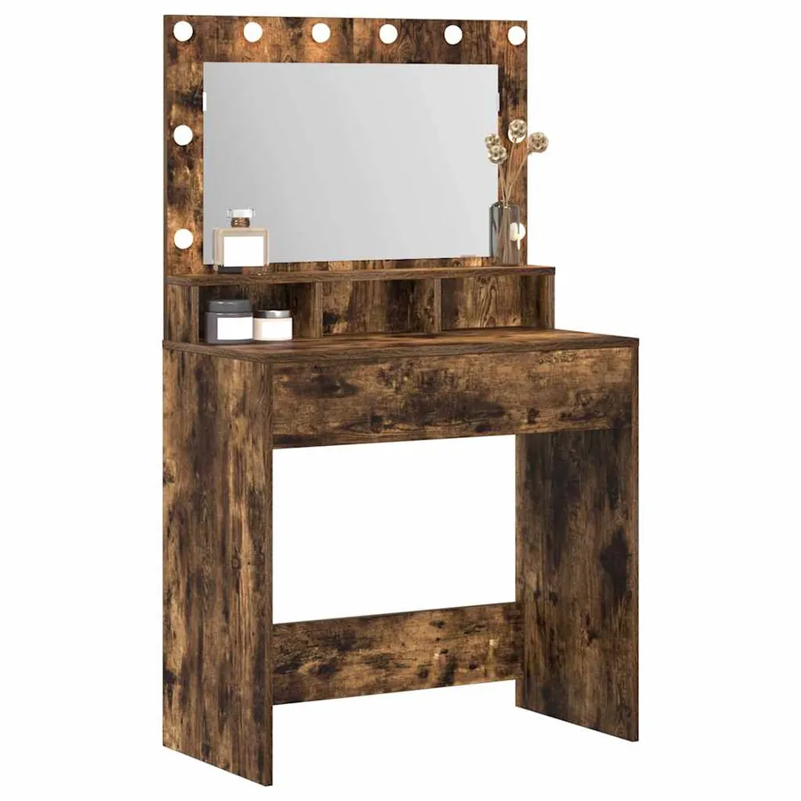 Table de Toilette avec étagère Chêne fumé 75,5 x 41 x 135 cm - 3