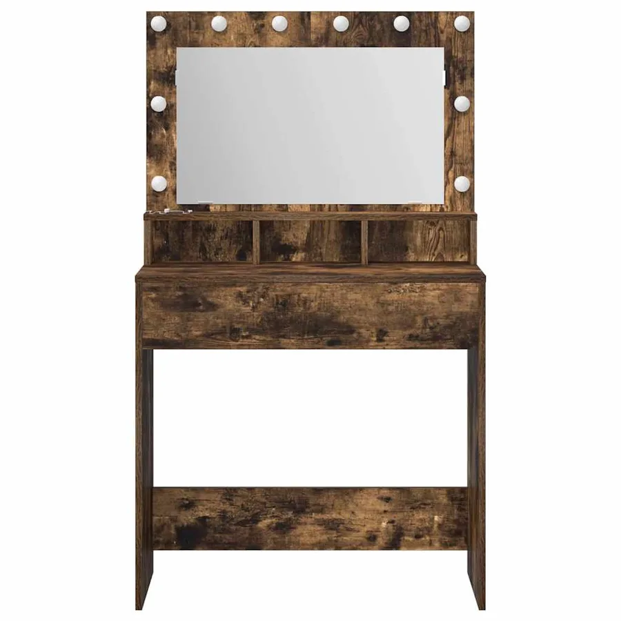 Table de Toilette avec étagère Chêne fumé 75,5 x 41 x 135 cm - 4