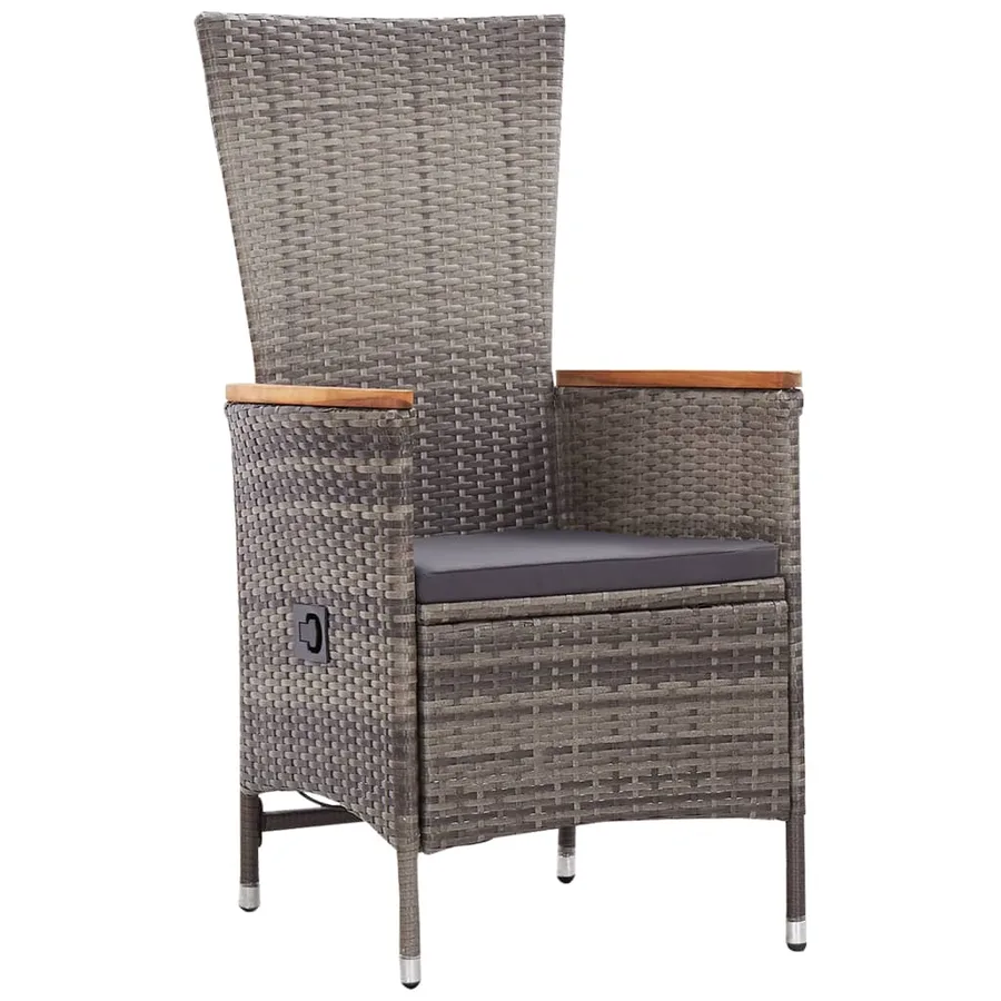 Ensemble à manger de jardin avec coussins 5 pcs Gris - 3