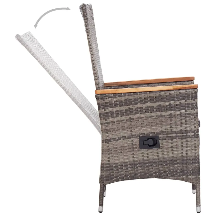 Ensemble à manger de jardin avec coussins 5 pcs Gris - 5