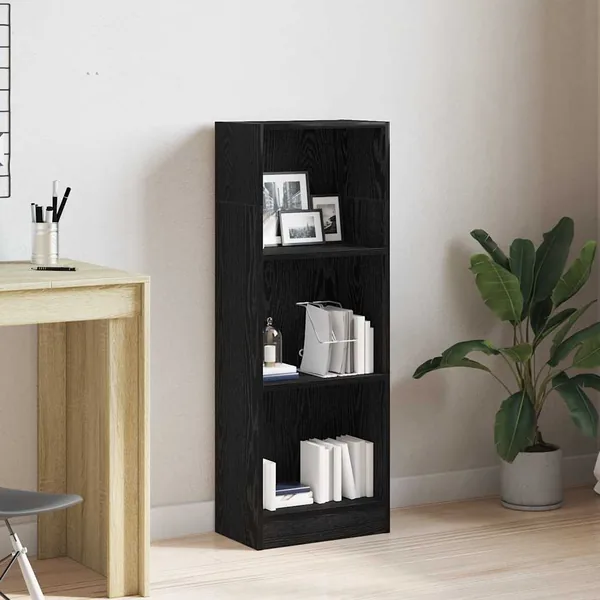 Bibliothèque en chêne noir 40 x 24 x 109 cm bois d'ingénierie