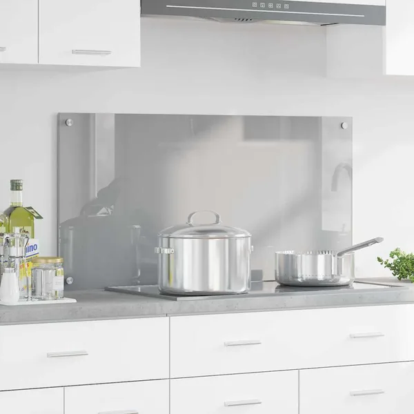 Crédence de cuisine Gris clair 100 x 50 cm verre trempé