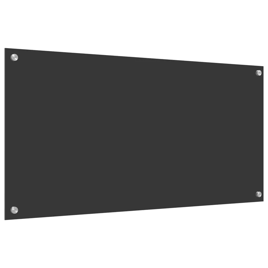 Crédence de cuisine Gris foncé 100 x 50 cm verre trempé - 4