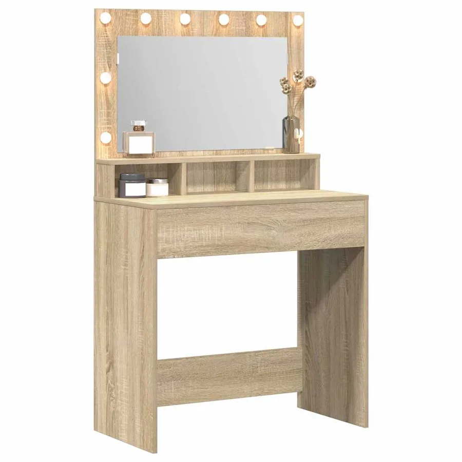 Table de Toilette avec étagère Chêne Sonoma 75,5 x 41 x 135 cm - 3
