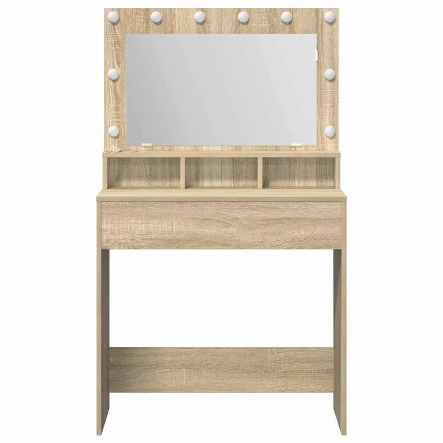 Table de Toilette avec étagère Chêne Sonoma 75,5 x 41 x 135 cm - 4