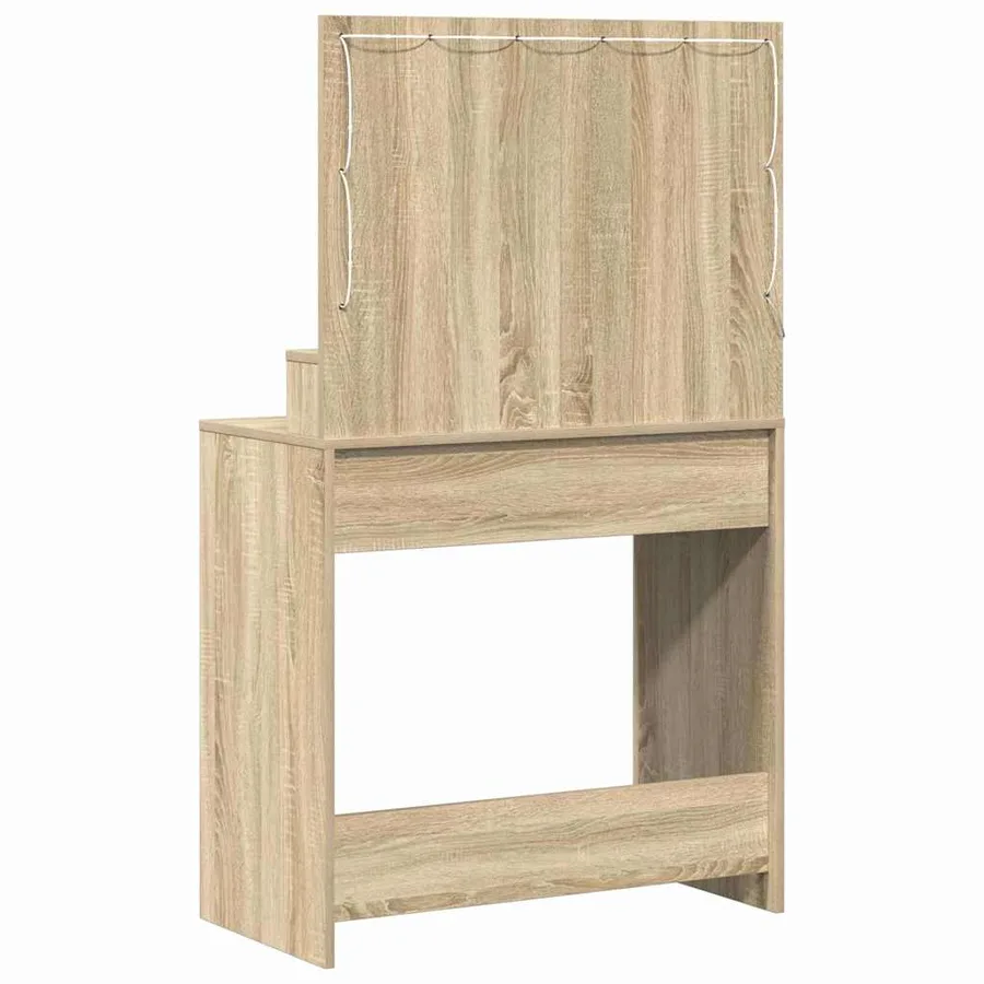Table de Toilette avec étagère Chêne Sonoma 75,5 x 41 x 135 cm - 6