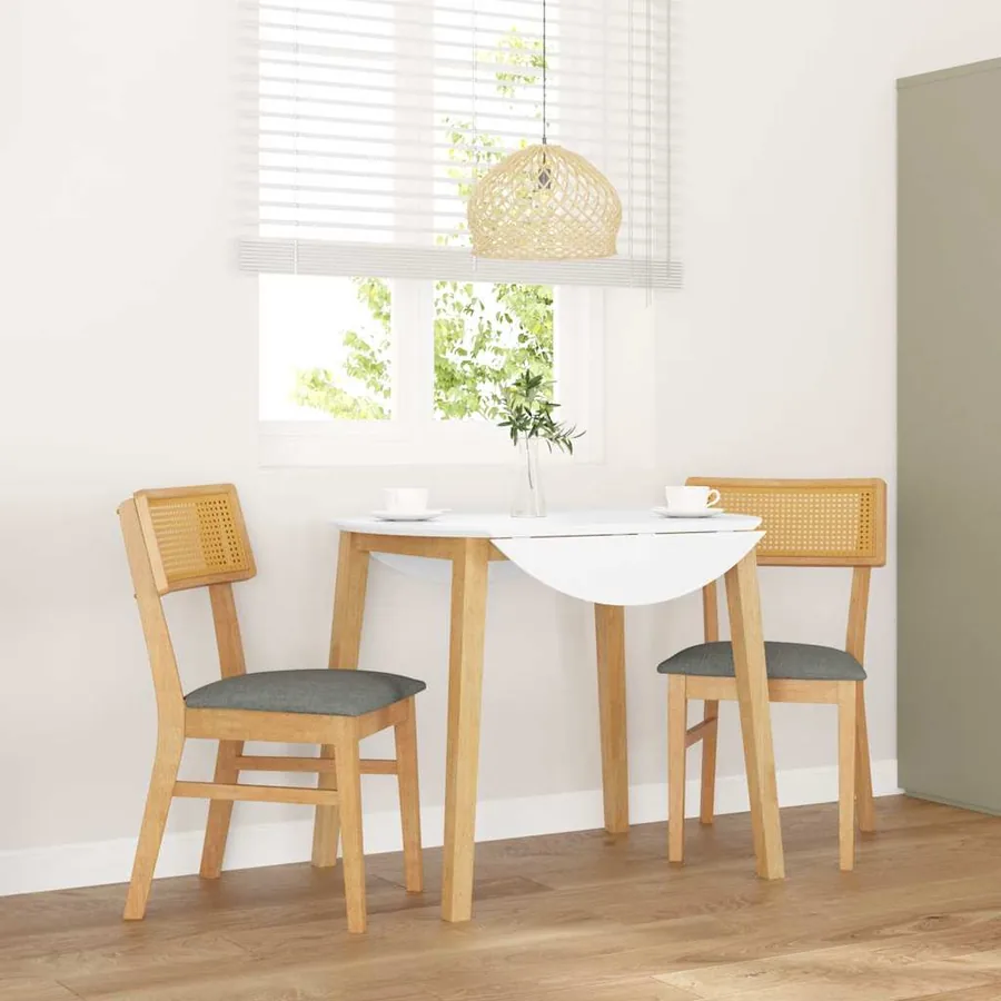 Chaises à manger coussins 2 pcs bois massif caoutchouc