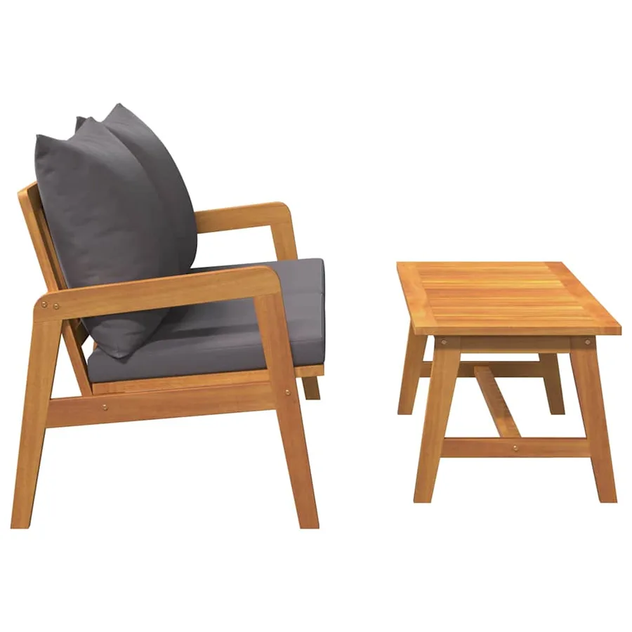 Ensemble bistrot 2 pcs Huile Naturelle Bois d'Acacia Massif - 9