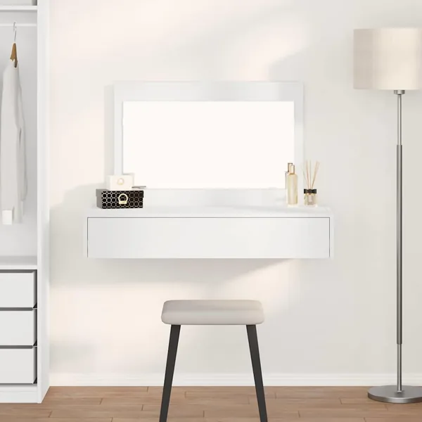 Table de Toilette Blanc 100 x 40 x 70 cm Bois d'ingénierie