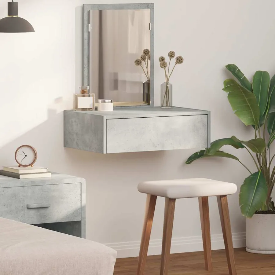 Table de Toilette Gris 60 x 40 x 70 cm Bois d'ingénierie