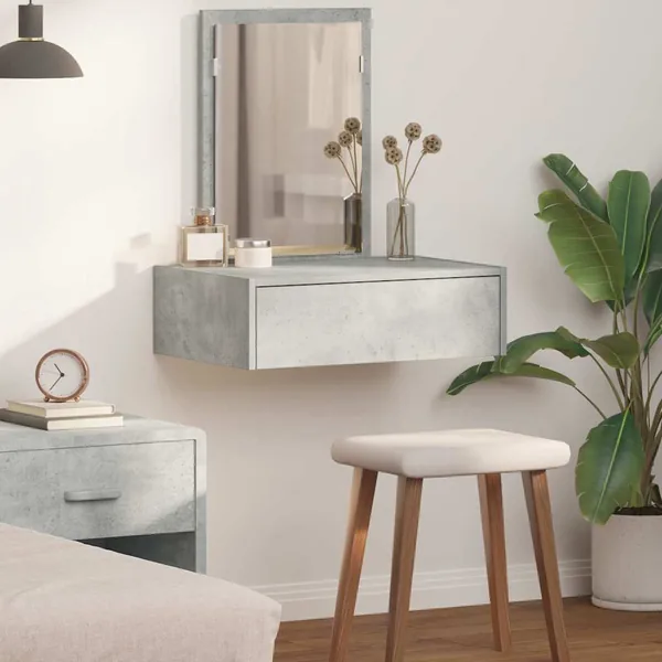 Table de Toilette Gris 60 x 40 x 70 cm Bois d'ingénierie