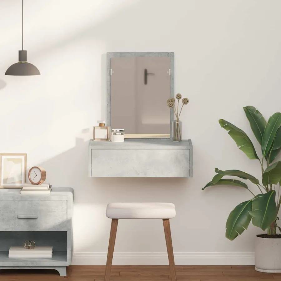 Table de Toilette Gris 60 x 40 x 70 cm Bois d'ingénierie - 4