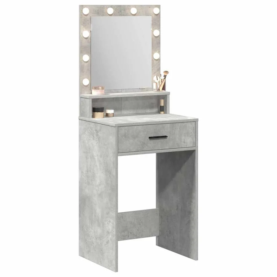 Table de Toilette Gris béton 50 x 41 x 135 cm Bois d'ingénierie - 3