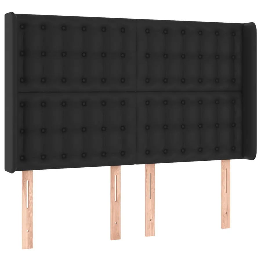 Tête de lit à LED Noir 147x16x118/128 cm Similicuir - 3