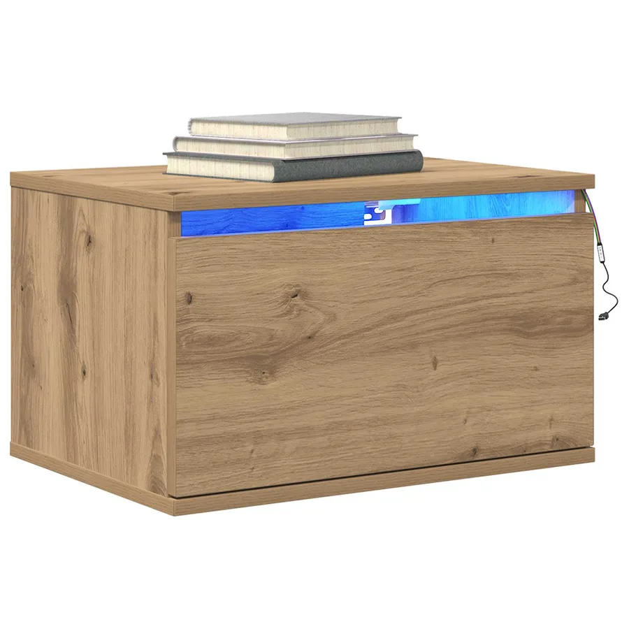 Cabinet de chevet mural Chêne artisanal 50 x 36 x 30 cm - 3