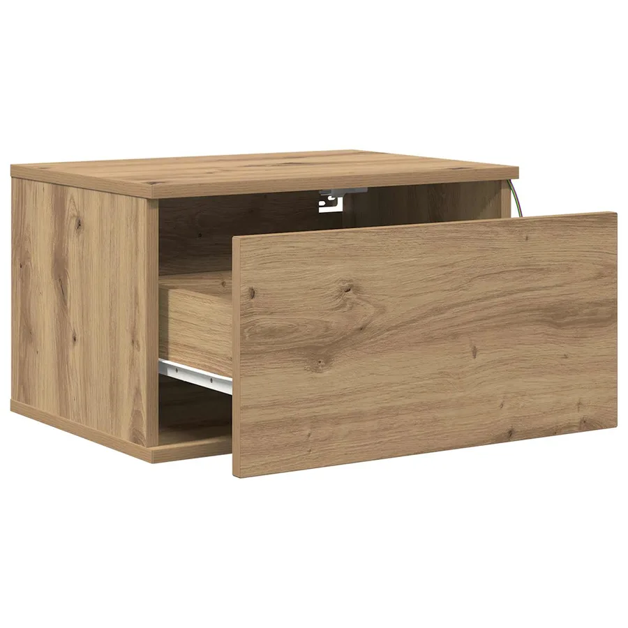 Cabinet de chevet mural Chêne artisanal 50 x 36 x 30 cm - 6