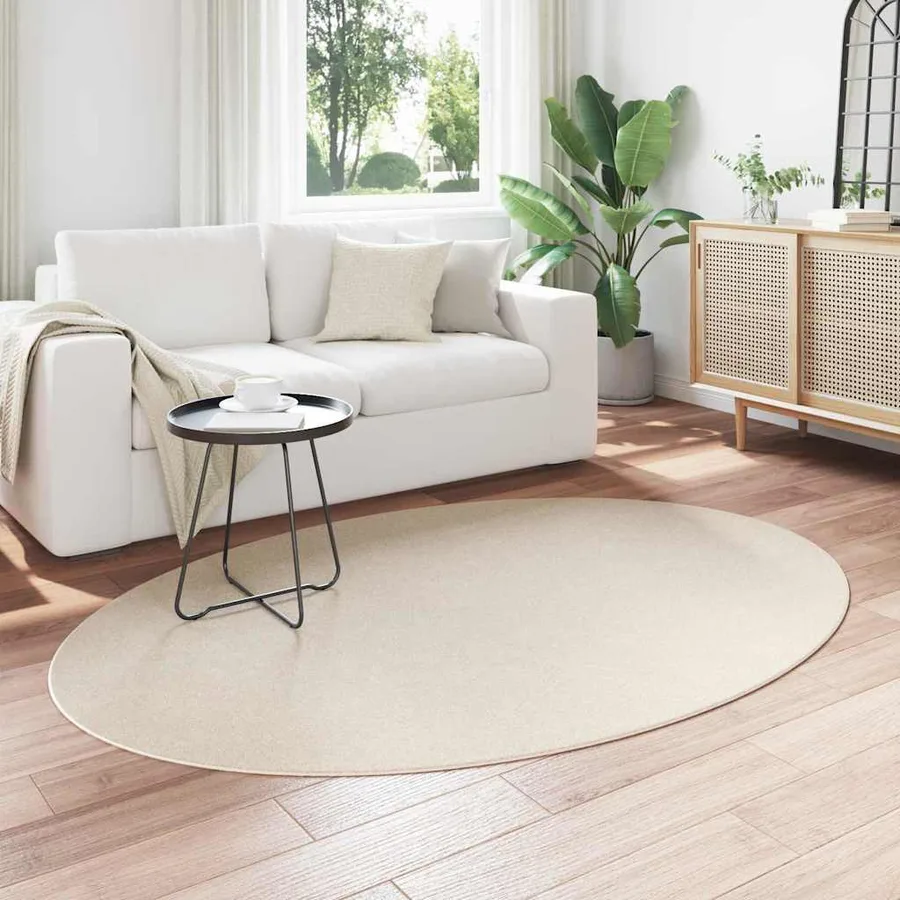Tapis de surface ovale HUARTE Beige 140 x 200 cm 100% Polyester - 3