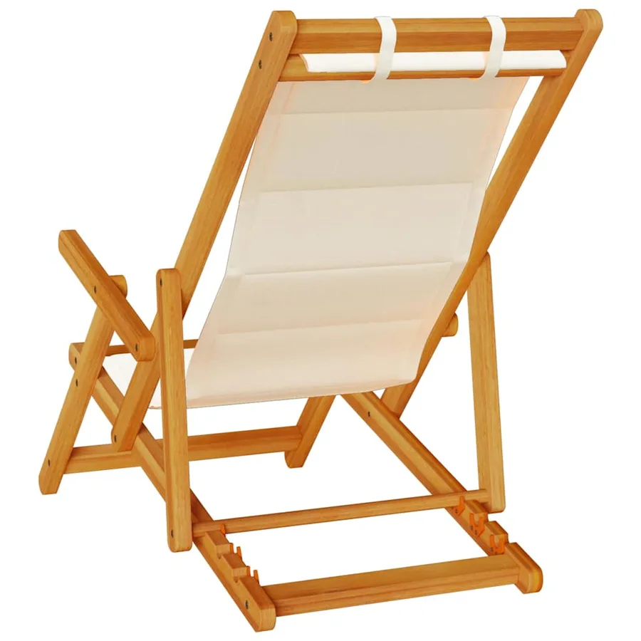 Chaise de plage avec coussin 2 pcs Marron Bois d'Acacia Massif - 5