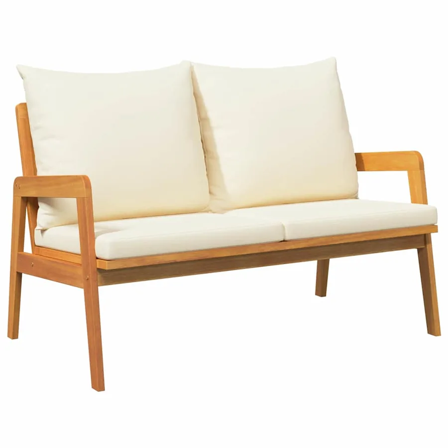 Banc de jardin avec coussin Huile Naturelle 115 x 65 x 71 cm - 2