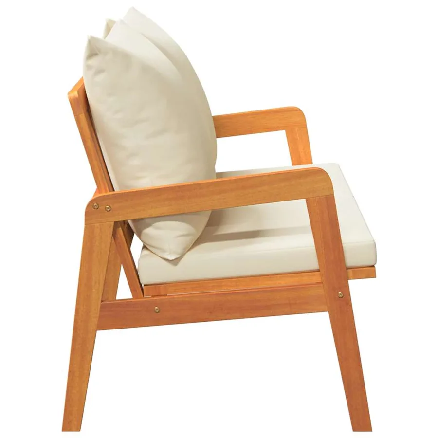 Banc de jardin avec coussin Huile Naturelle 115 x 65 x 71 cm - 6