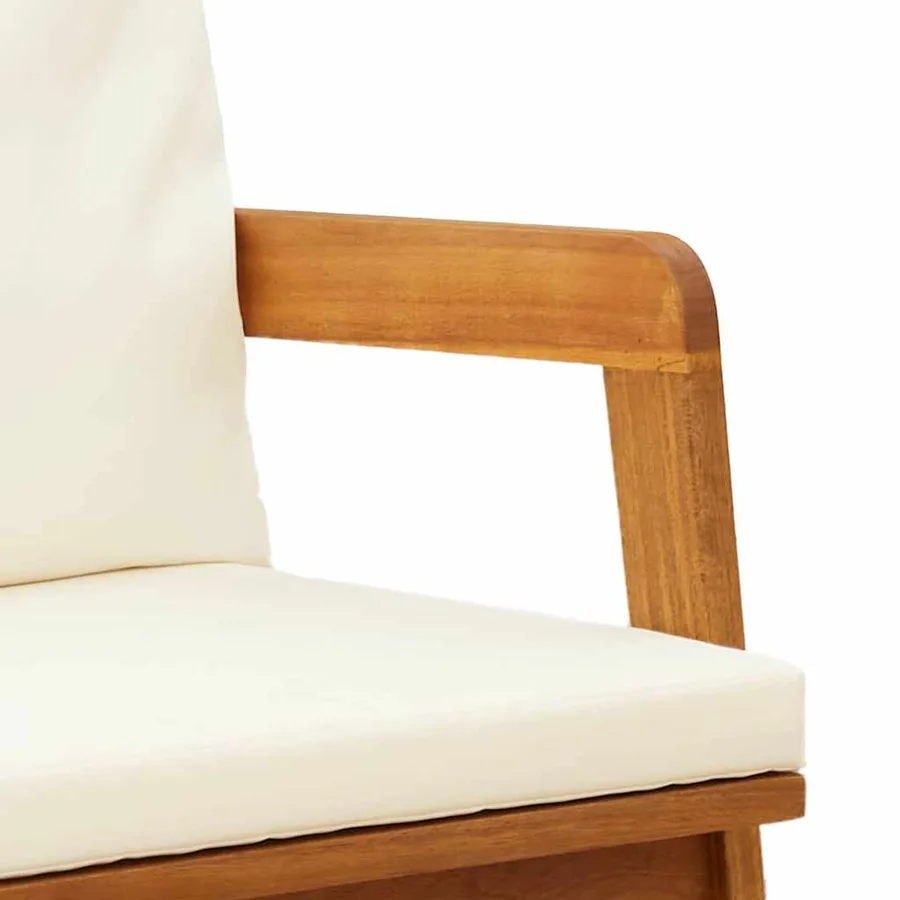 Banc de jardin avec coussin Huile Naturelle 115 x 65 x 71 cm - 7