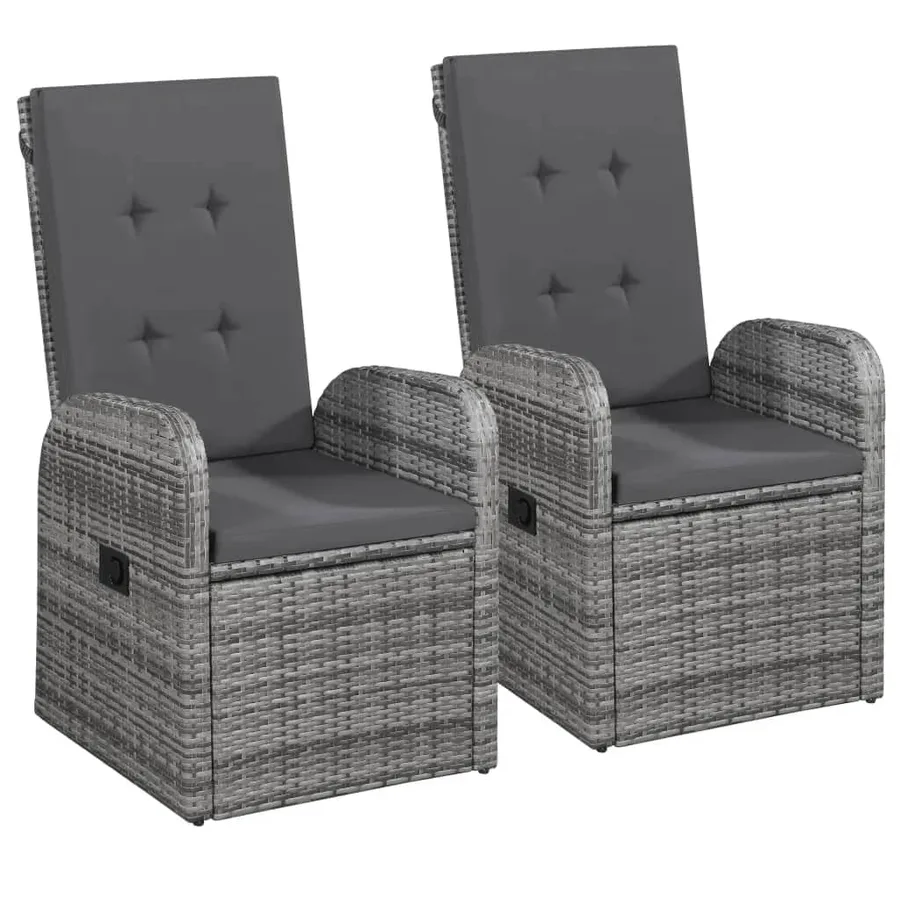 Ensemble à manger de jardin avec coussins 9 pcs Gris - 3