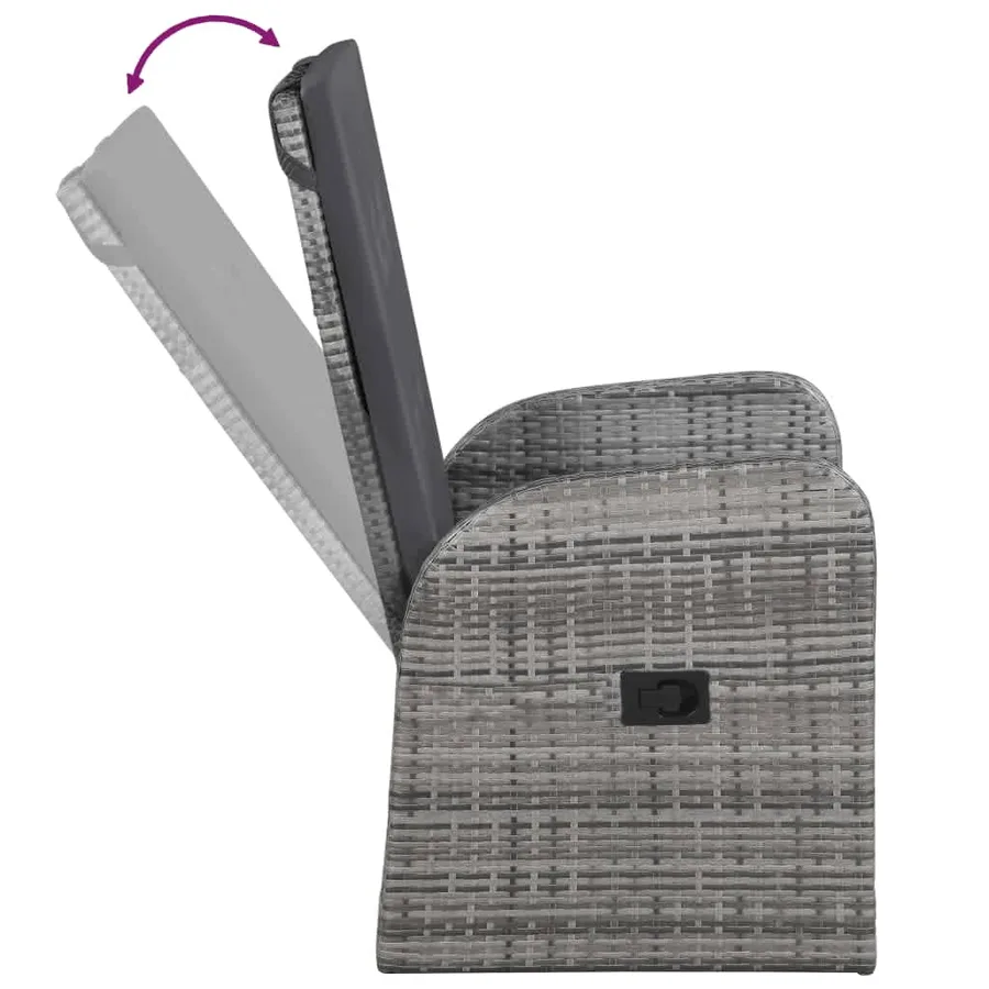 Ensemble à manger de jardin avec coussins 9 pcs Gris - 5