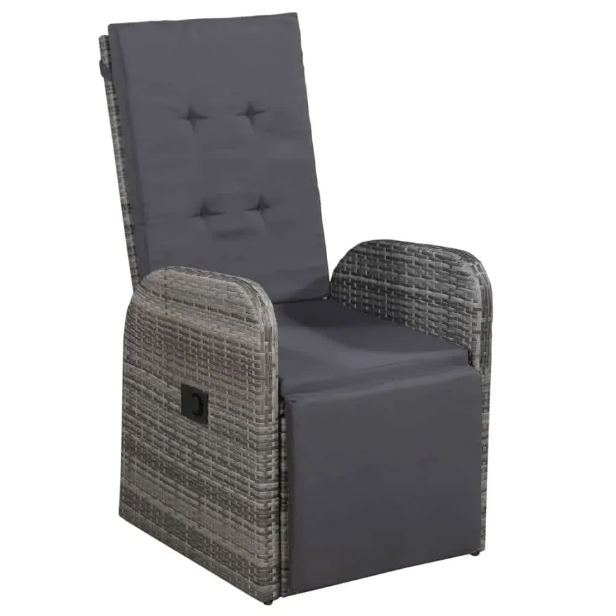 Ensemble à manger de jardin avec coussins 9 pcs Gris - 6
