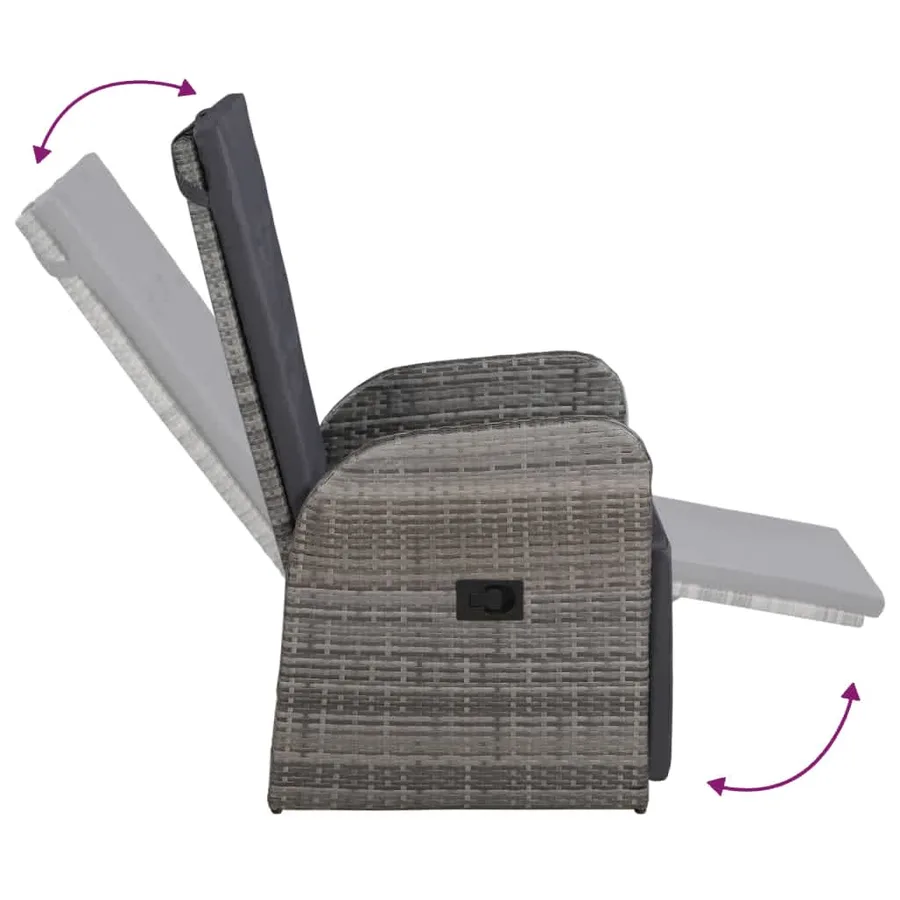 Ensemble à manger de jardin avec coussins 9 pcs Gris - 7