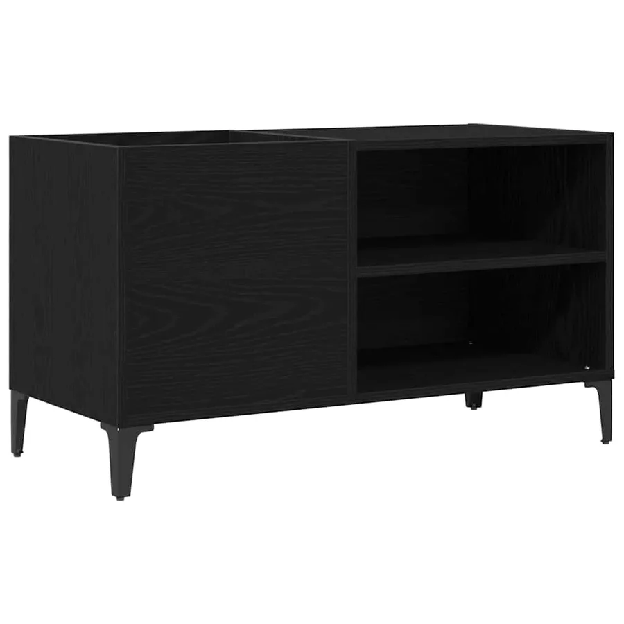 Meuble à vinyles Chêne noir 84,5 x 38 x 48 cm Bois d'ingénierie - 2