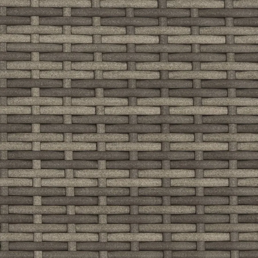 Chaise longue avec coussins gris résine tressée - 9