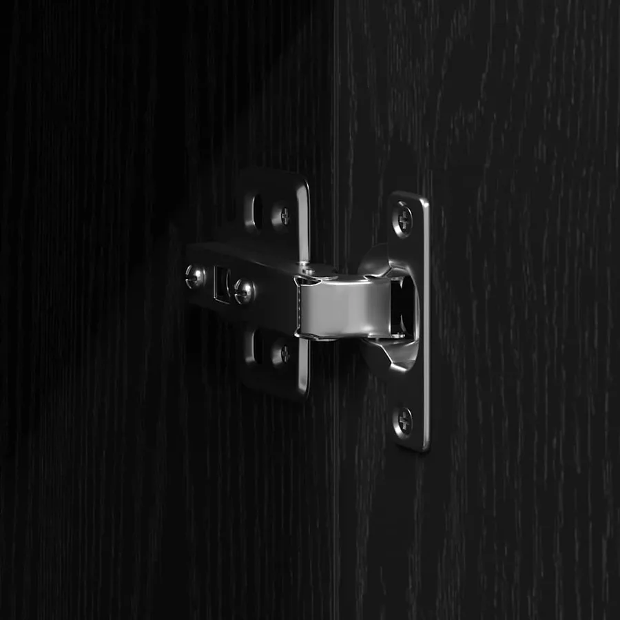 Buffet Chêne noir 90 x 34 x 80 cm Bois d'ingénierie - 8