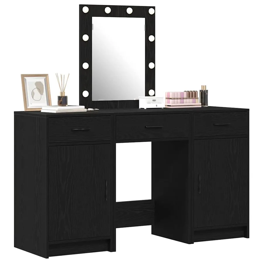 Table de Toilette Noir 50 x 41 x 135 cm Bois d'ingénierie - 3