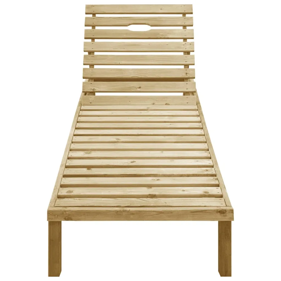 Chaise longue avec coussin gris Bois de pin imprégné - 3