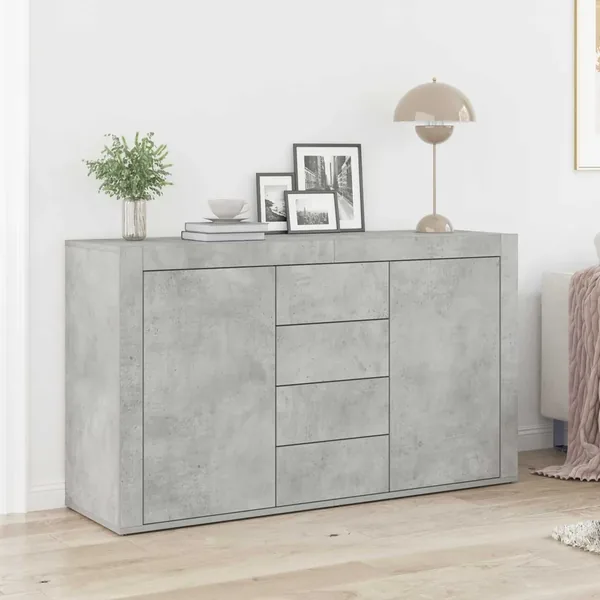 Buffet Gris béton 120 x 36 x 69 cm Bois d'ingénierie