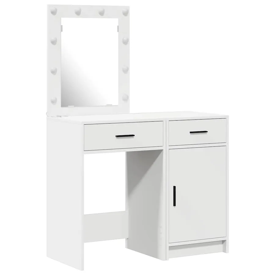Table de Toilette avec tiroir 2 pcs Blanc 50 x 41 x 135 cm - 2