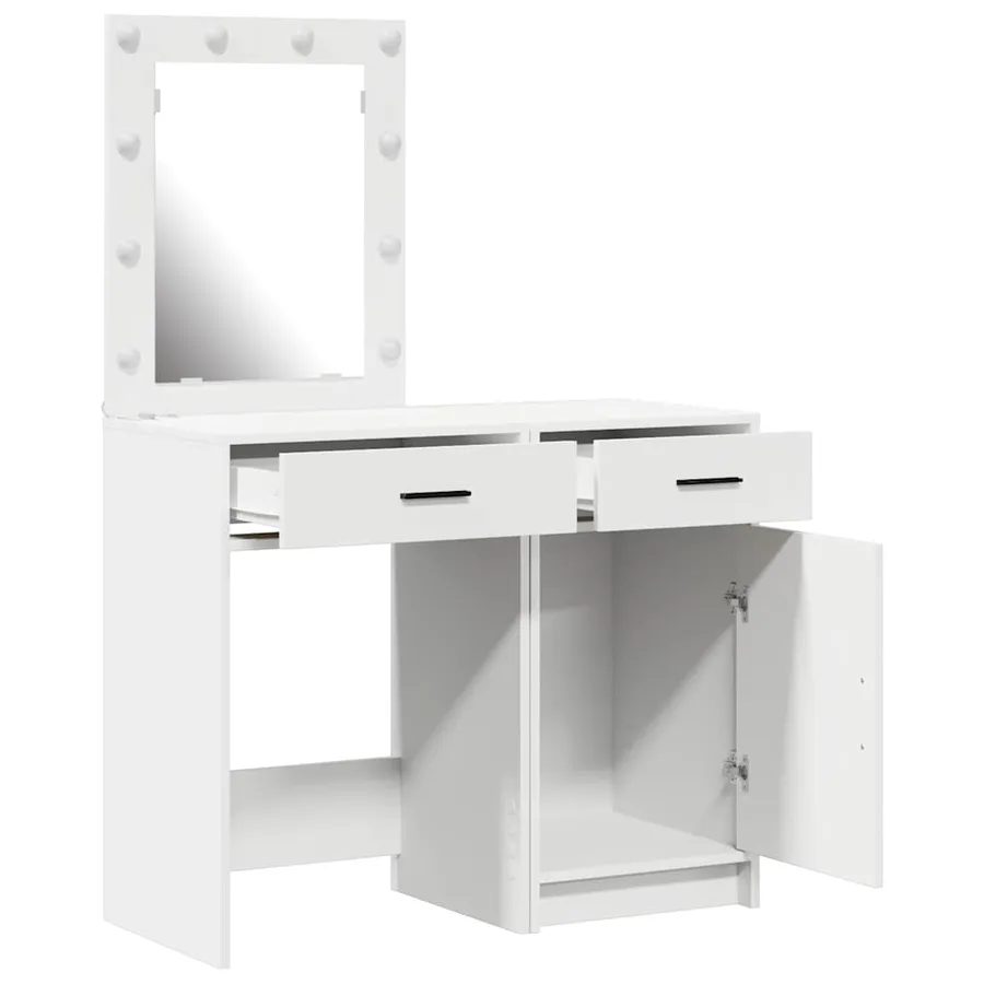 Table de Toilette avec tiroir 2 pcs Blanc 50 x 41 x 135 cm - 6