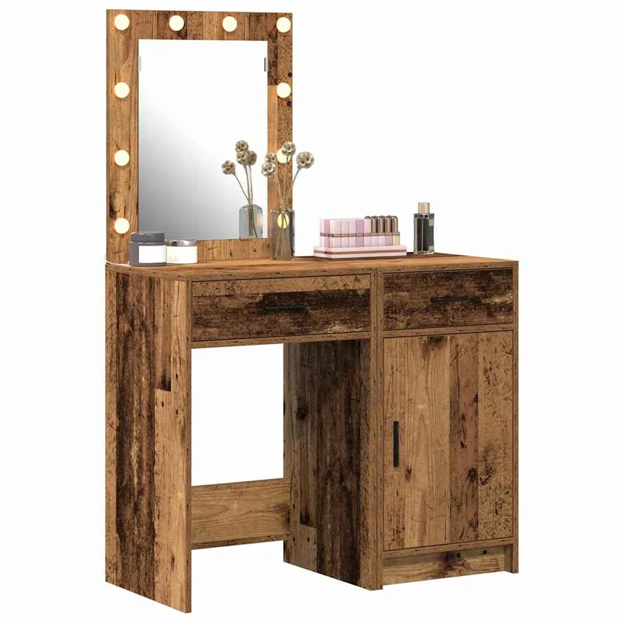 Table de Toilette avec tiroir 2 pcs Marron 50 x 41 x 135 cm - 3
