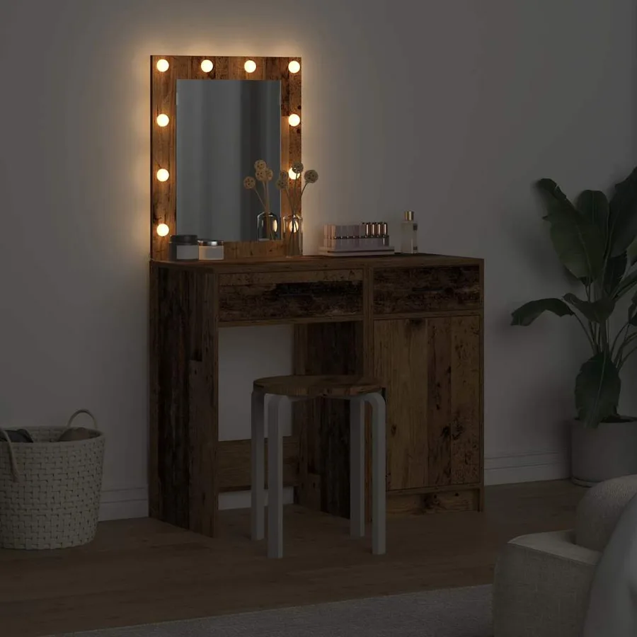Table de Toilette avec tiroir 2 pcs Marron 50 x 41 x 135 cm - 4