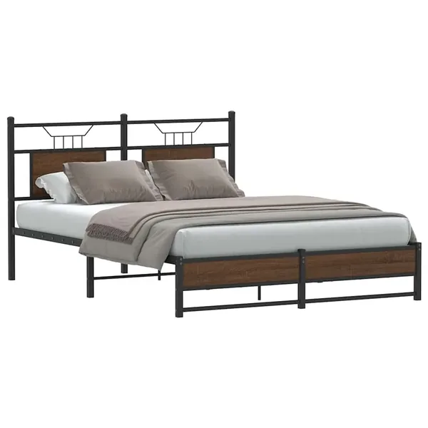 Cadre de lit sans matelas chêne marron 150x200 cm
